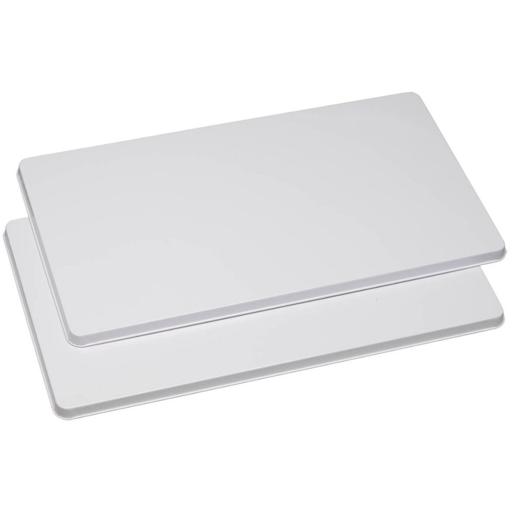🤍 NIB White Enameled Metal Low Profile Electric Stove Burner Covers - Set of 2